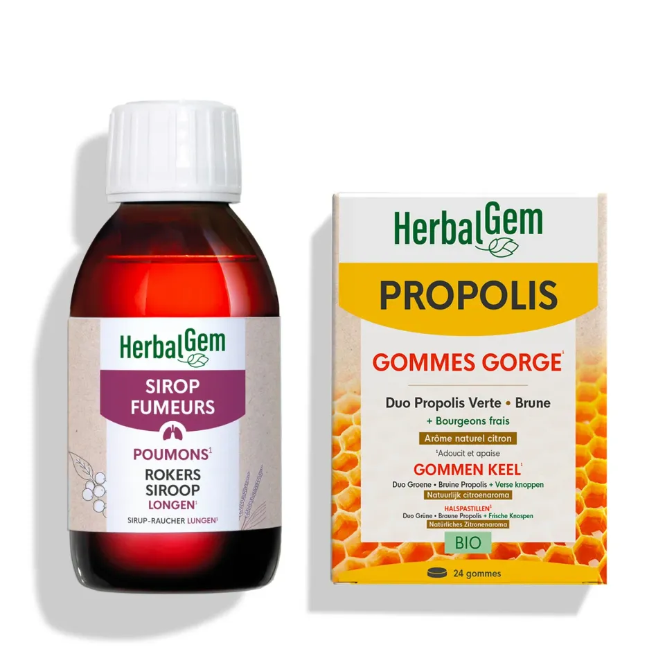 Herbalgem Duo Sirop Fumeurs Gommes Propolis Bio Gorge