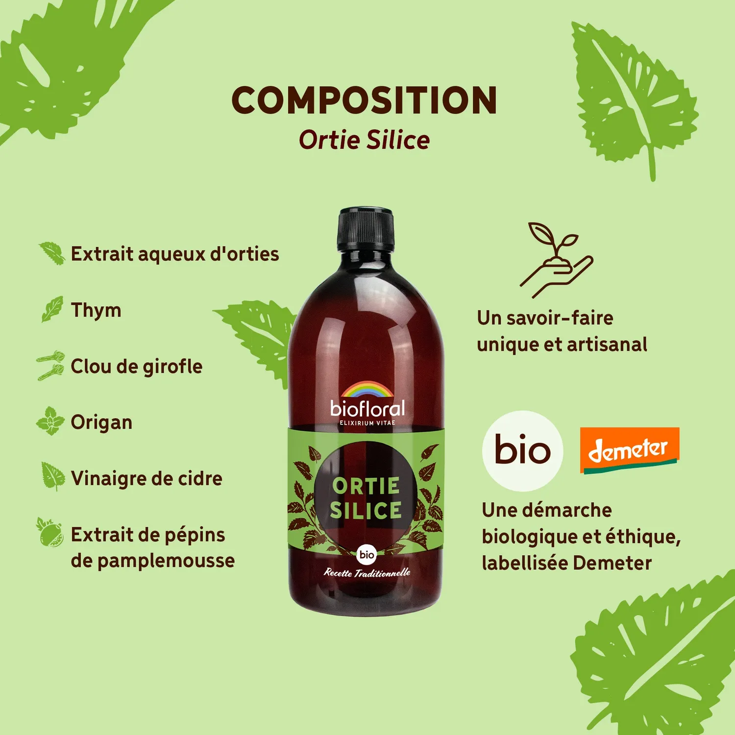 Herbalgem Ortie Silice Bio Demeter extrait