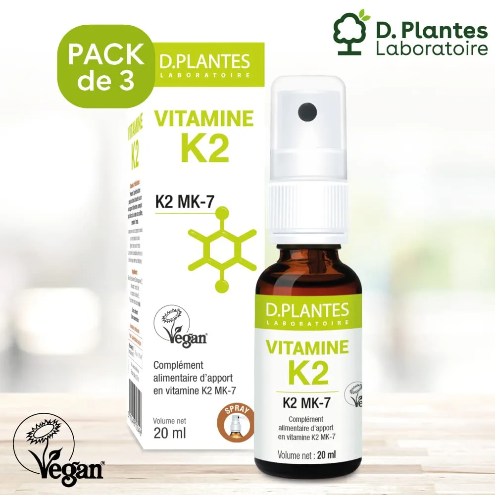 D.Plantes K2 MK7 sprays huileux vegan 3 x 20 ml