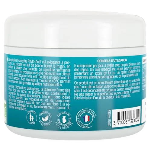 Phyto-Actif Spiruline France Bio 120 comprimés immun
