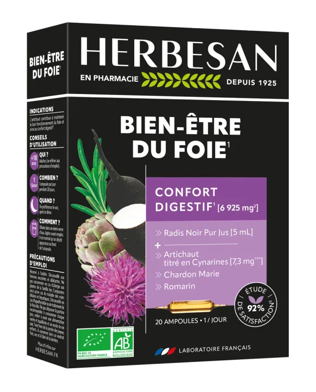 Herbesan Bien-Être du Foie complément artichaut foie