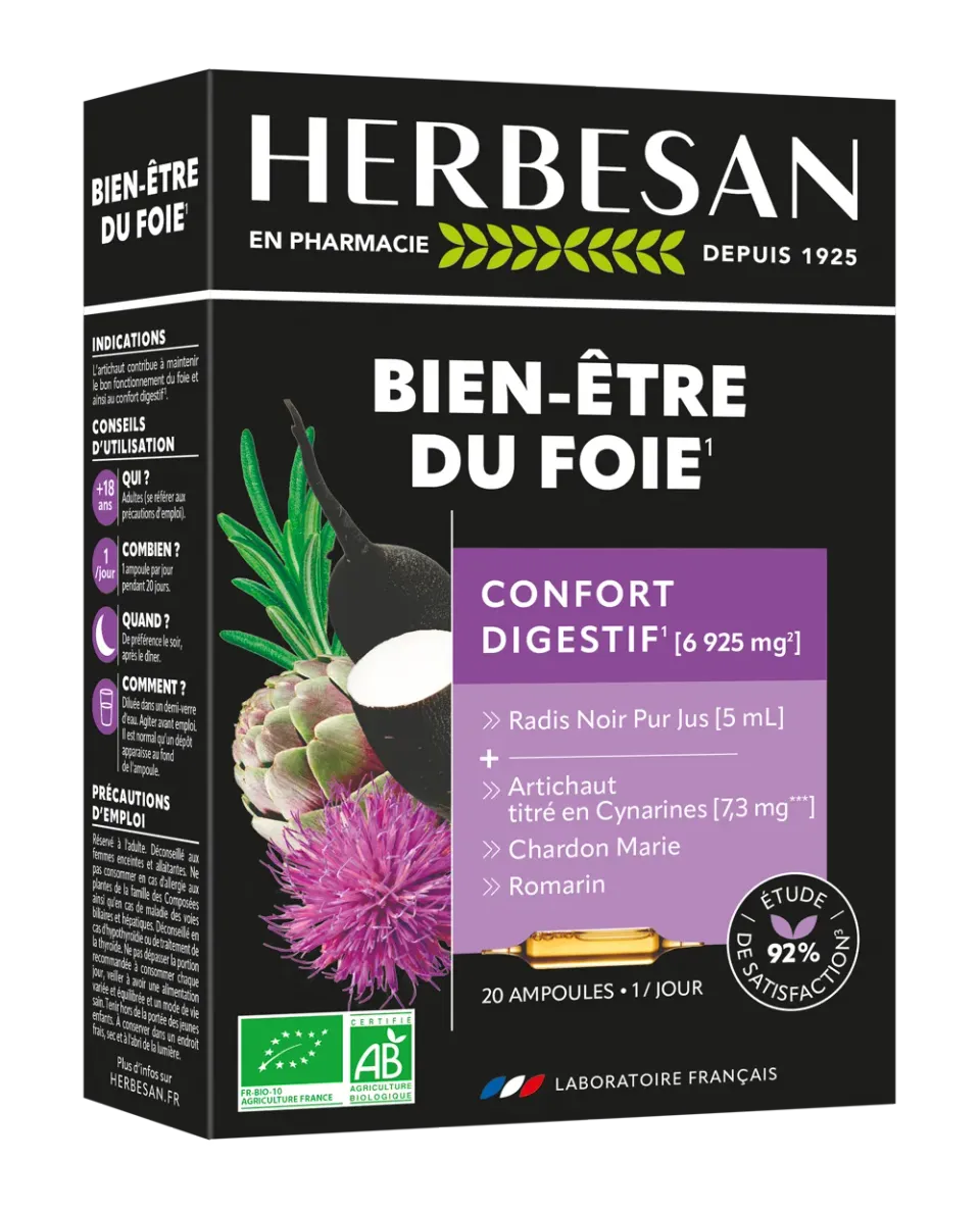 Herbesan Bien-Être du Foie complément artichaut foie