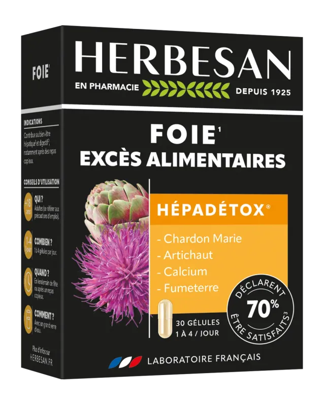 Herbesan Hépadétox 3 plantes foie digestion