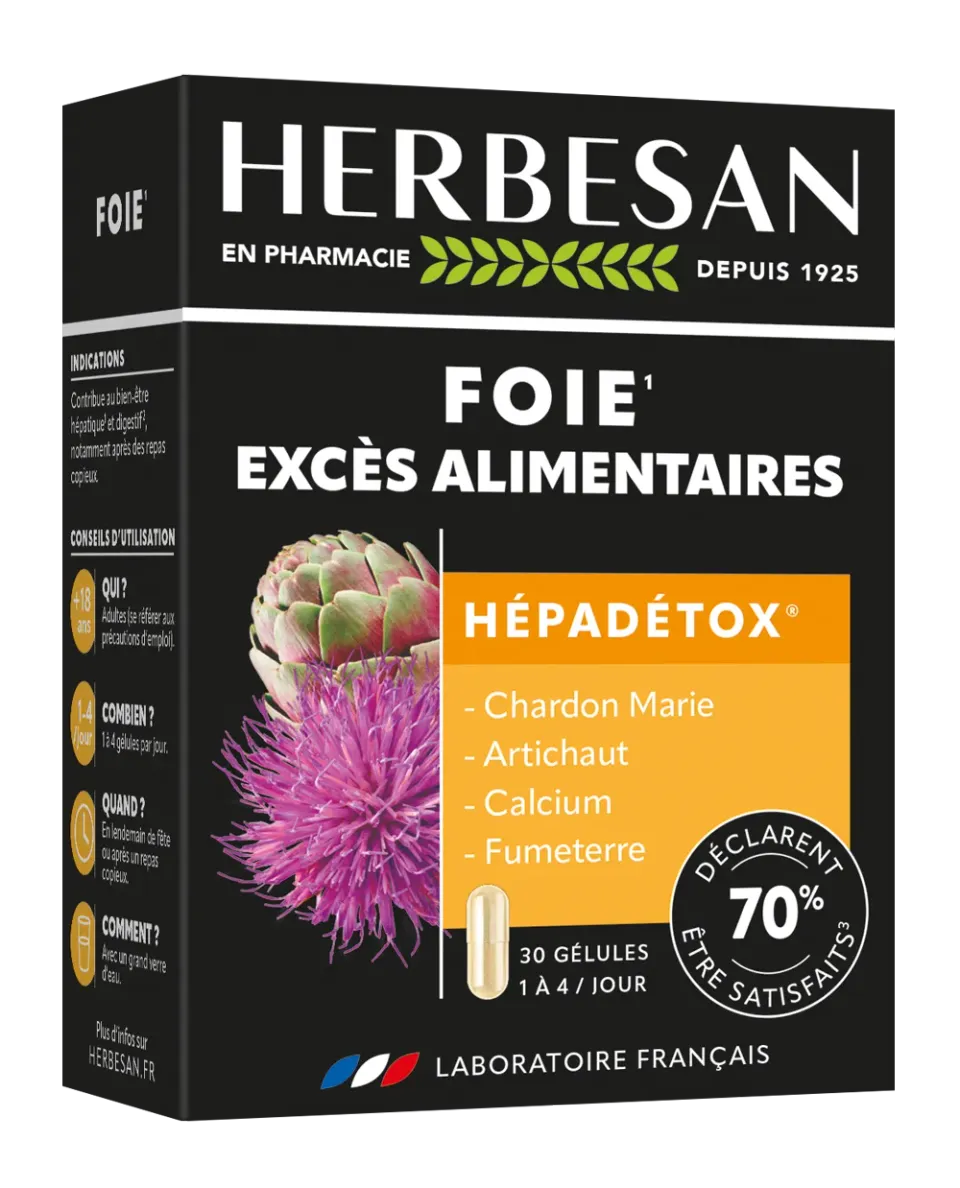 Herbesan Hépadétox 3 plantes foie digestion
