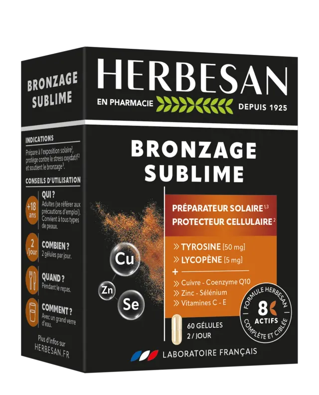 Herbesan Bronzage Sublime complément soleil 8 nutriments