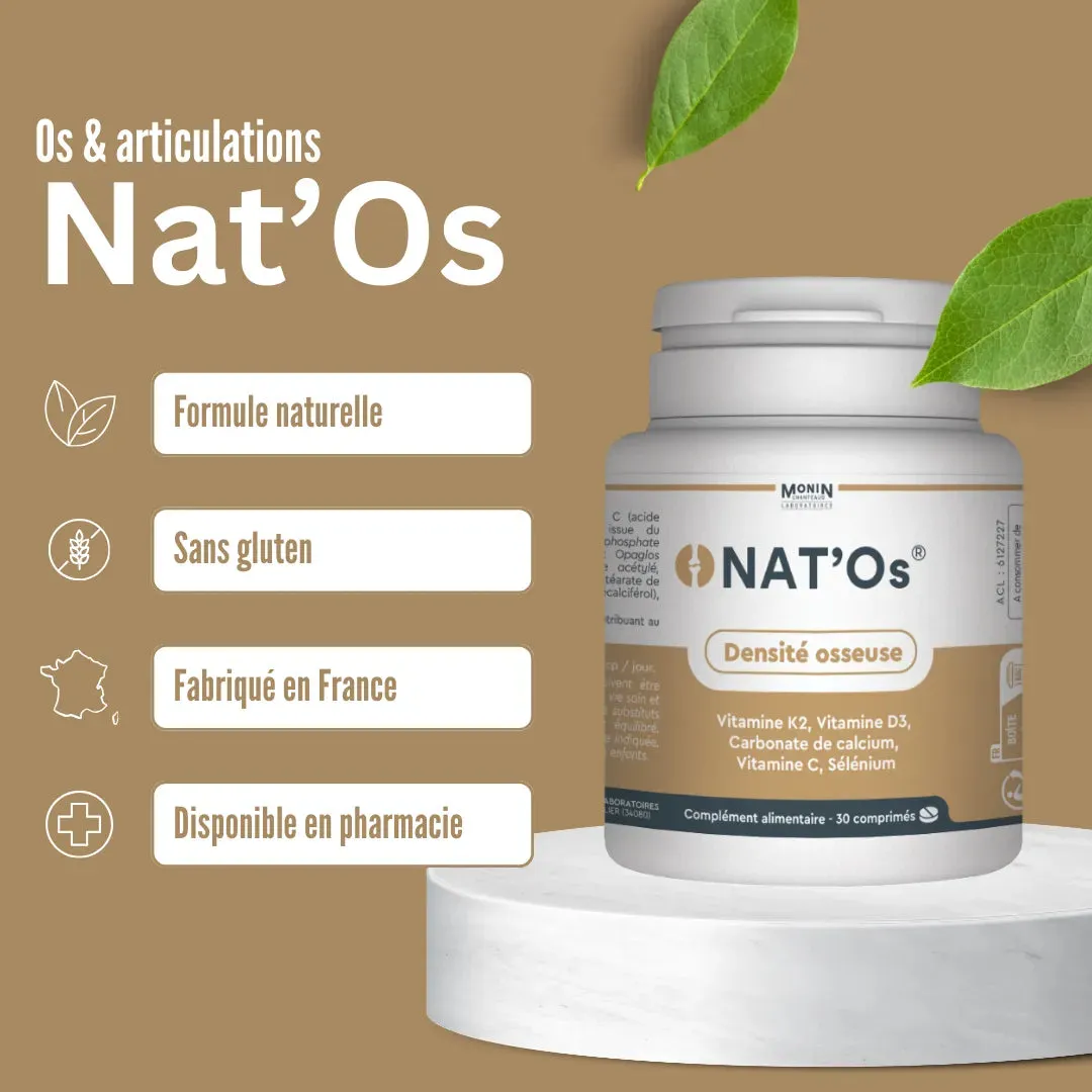 Laboratoires Monin Chanteaud Nat'Os 90 comprimés os calcium K2 D3