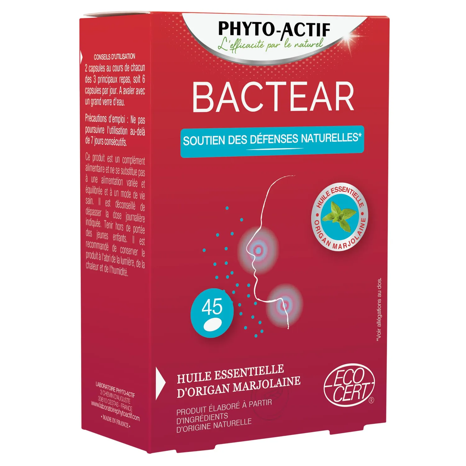 Phyto-Actif Bactear complément immunité 45 comprimés