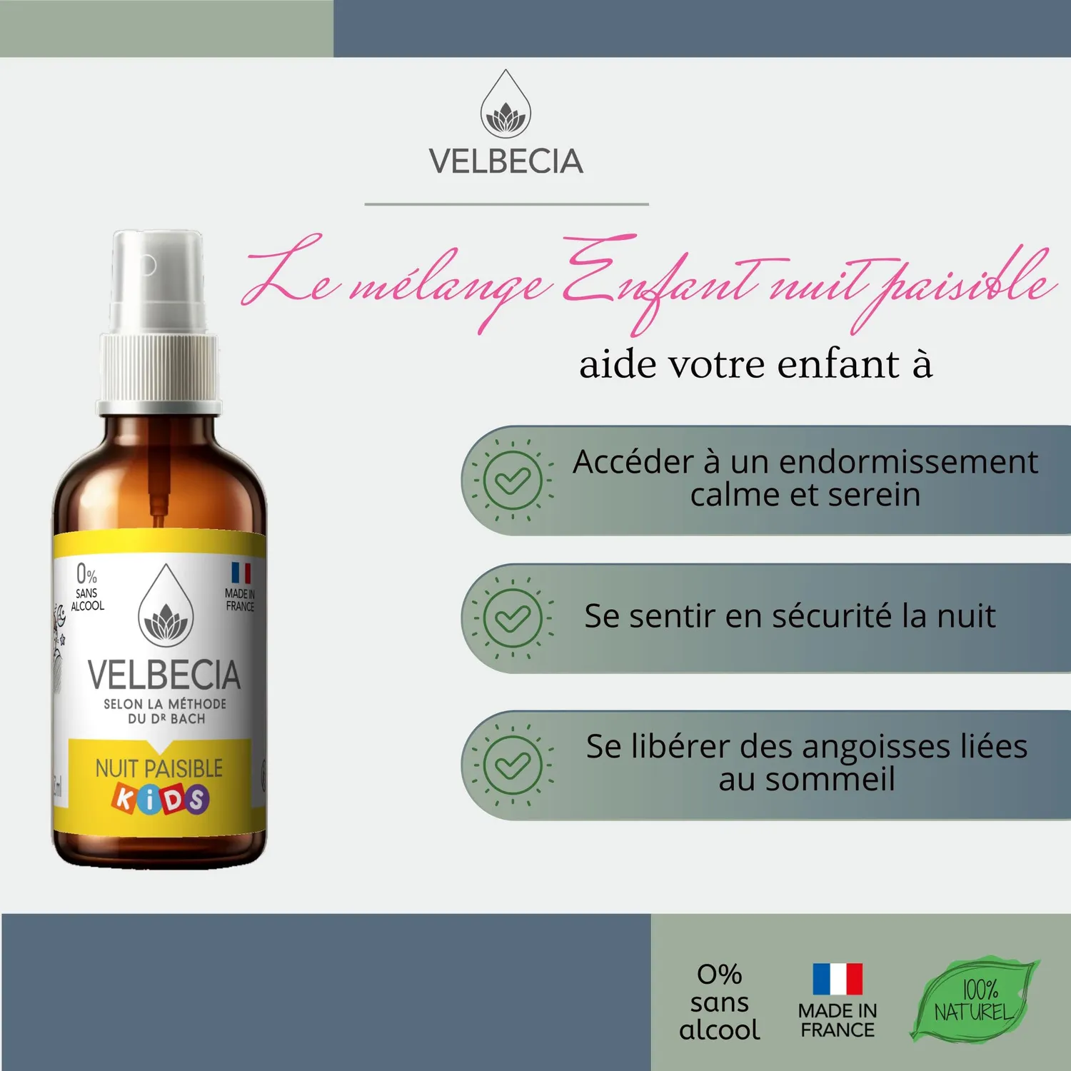Velbecia Nuit Paisible Kids élixir 2x30ml sans alcool