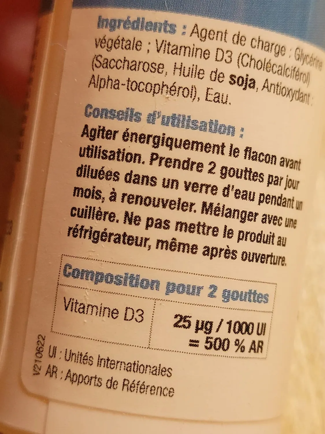 D.Plantes Vitamine D3 1000 UI complément alimentaire soluble 25 ml