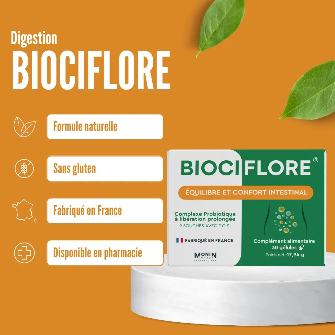 Monin Chanteaud Biociflore gélules probiotiques confort intestinal