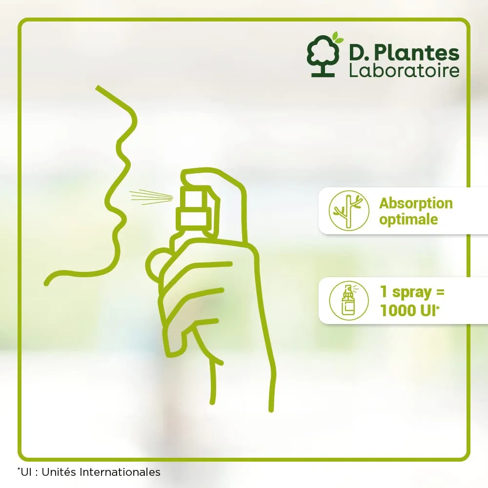D.Plantes Vitamine D3 1000 UI Spray Vegan 20ml Immunité