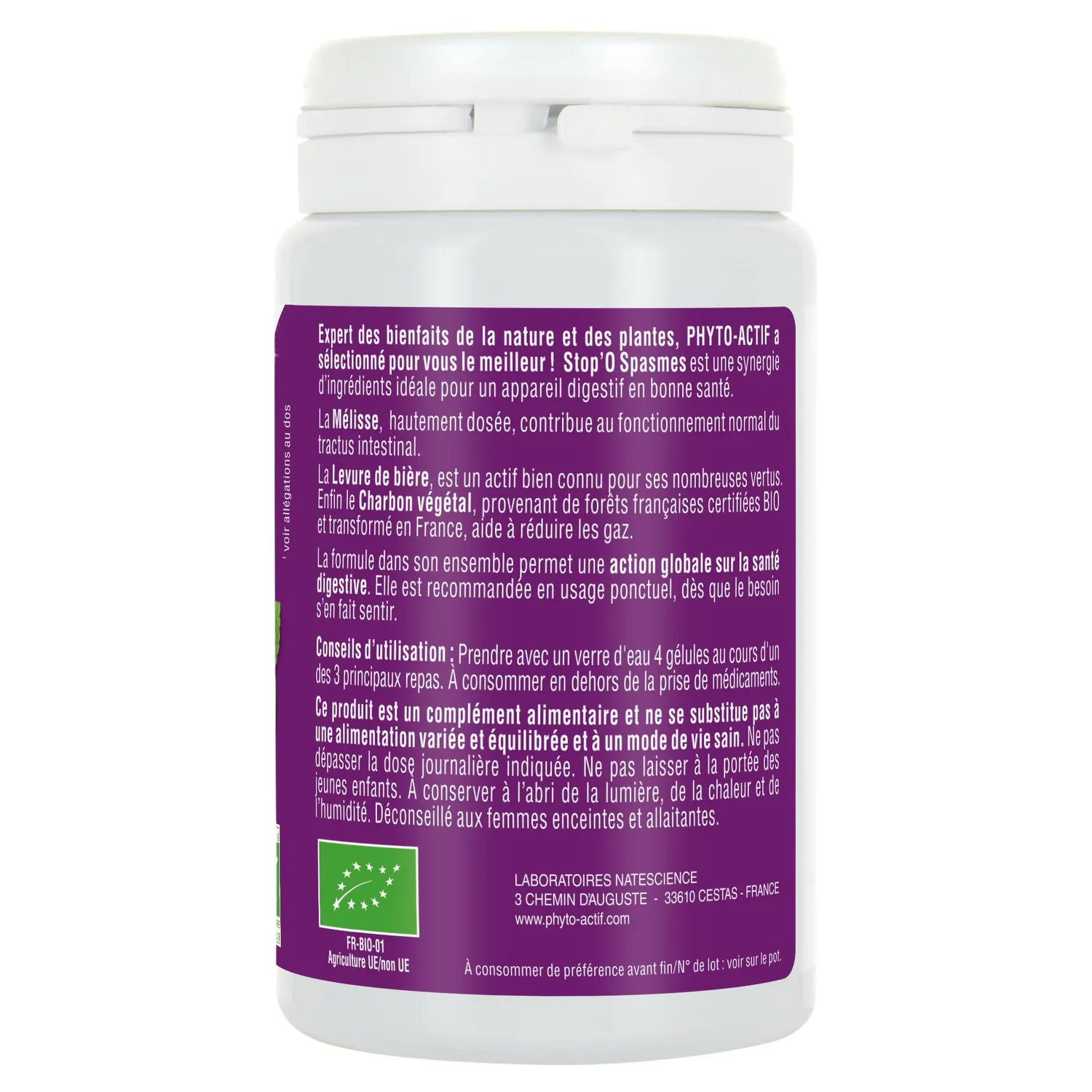 Phyto-Actif STOP'O Spasmes gélules 60 confort digestif