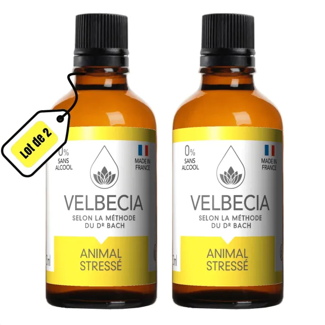 Velbecia Animal Stressé élixir fleurs 2x50ml anxieux