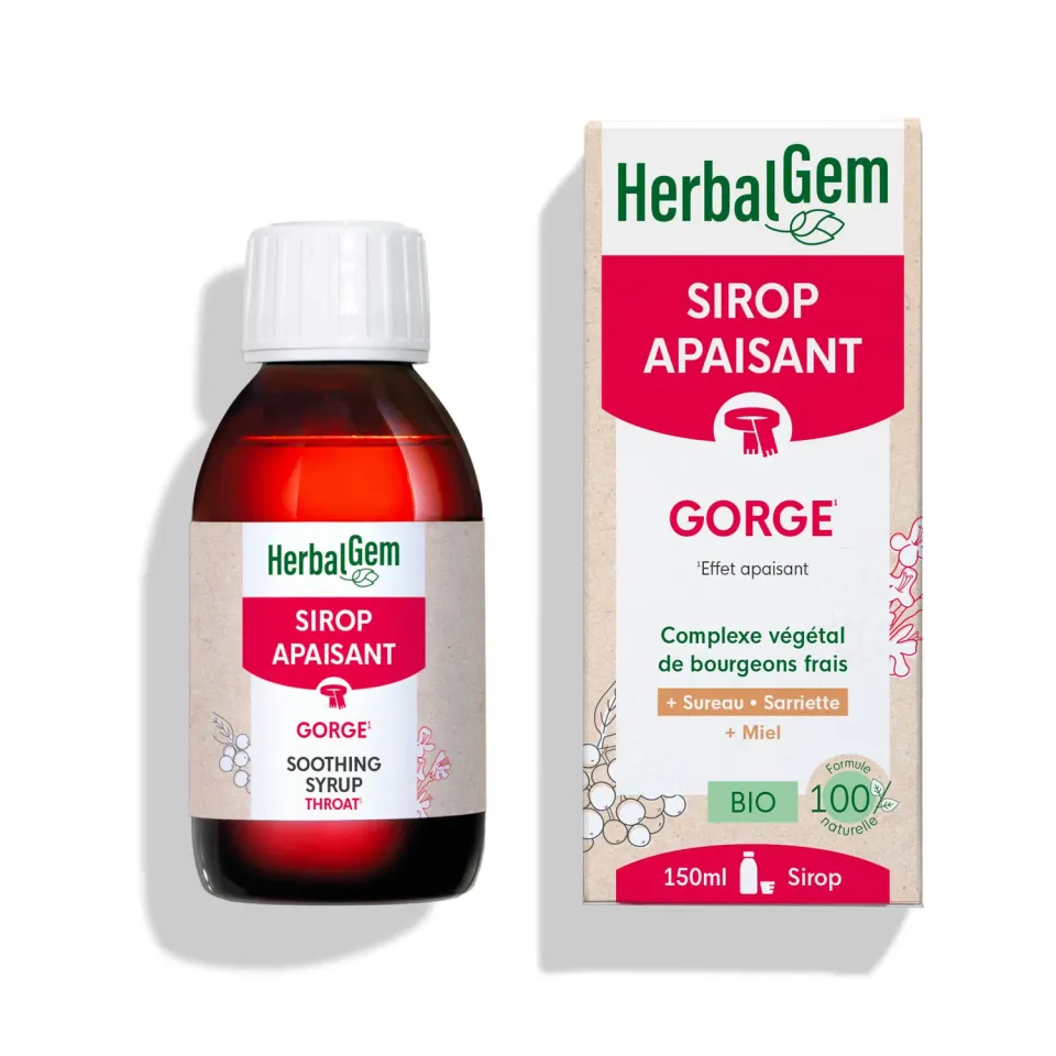 Herbalgem Sirop Apaisant Gorge bio 150 ml toux