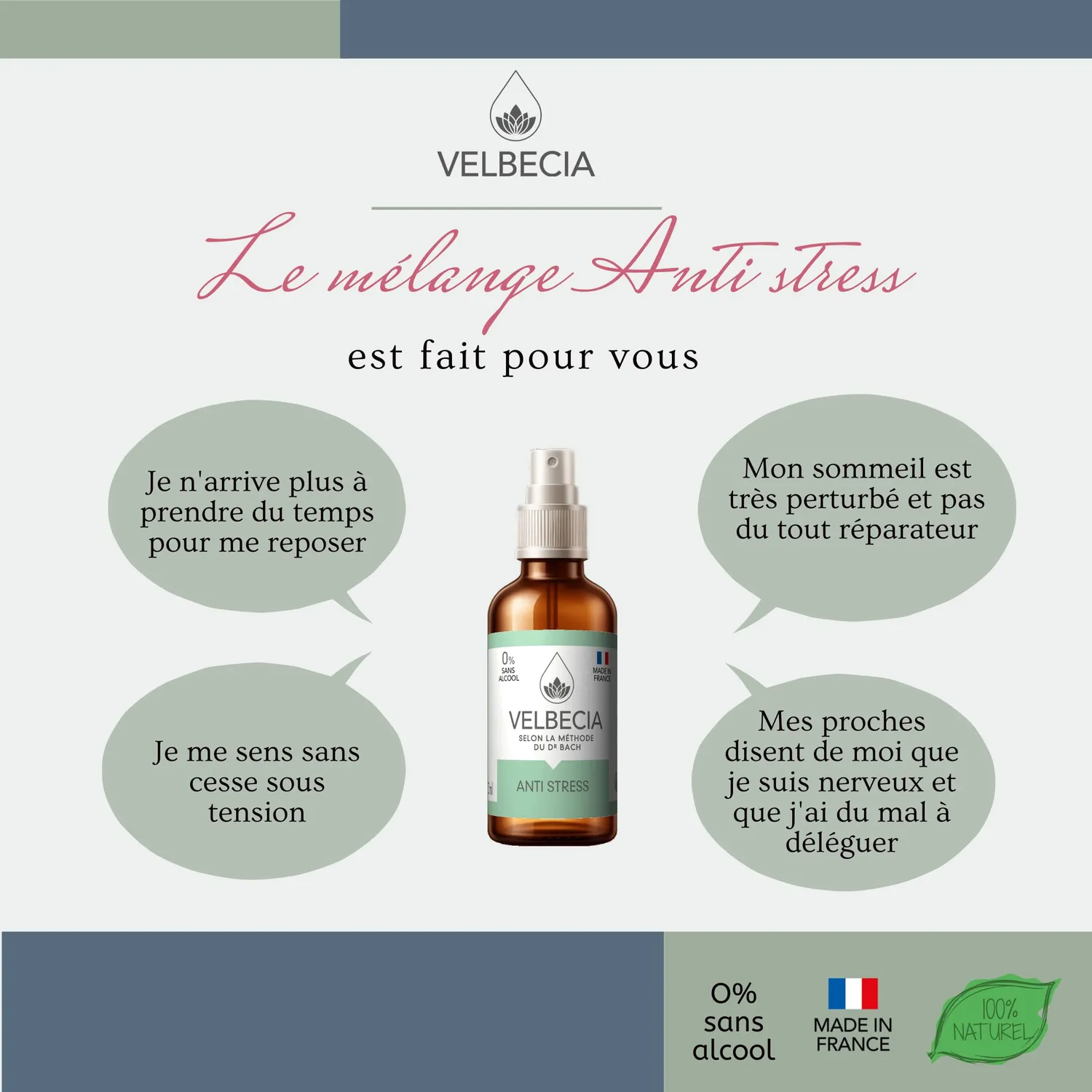 Velbecia Anti Stress élixir fleurs 2x50 ml sans alcool