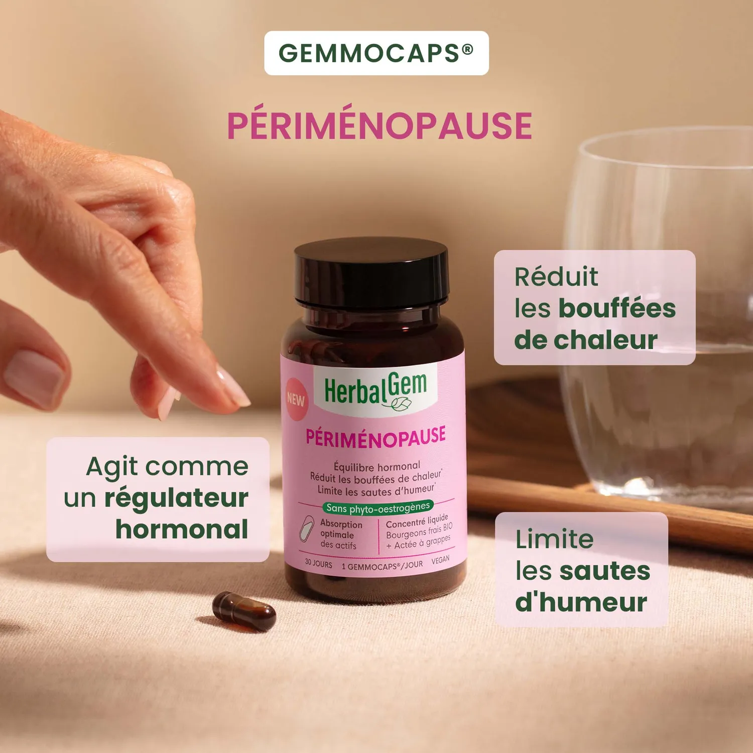 HERBALGEM Gemmocaps Périménopause complément bourgeons
