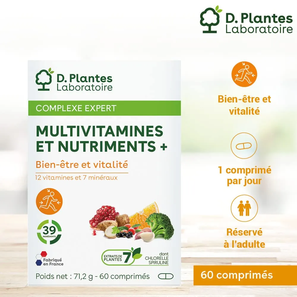 D.Plantes Multivitamines Nutriments+ 60 comprimés tonus