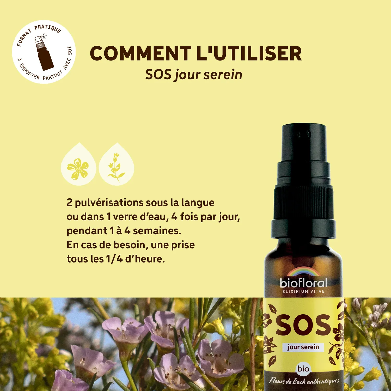 Herbalgem SOS Secours Jour Fleurs de Bach Spray Bio