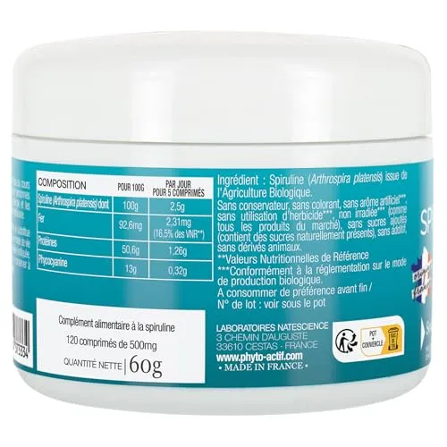 Phyto-Actif Spiruline France Bio 120 comprimés immun
