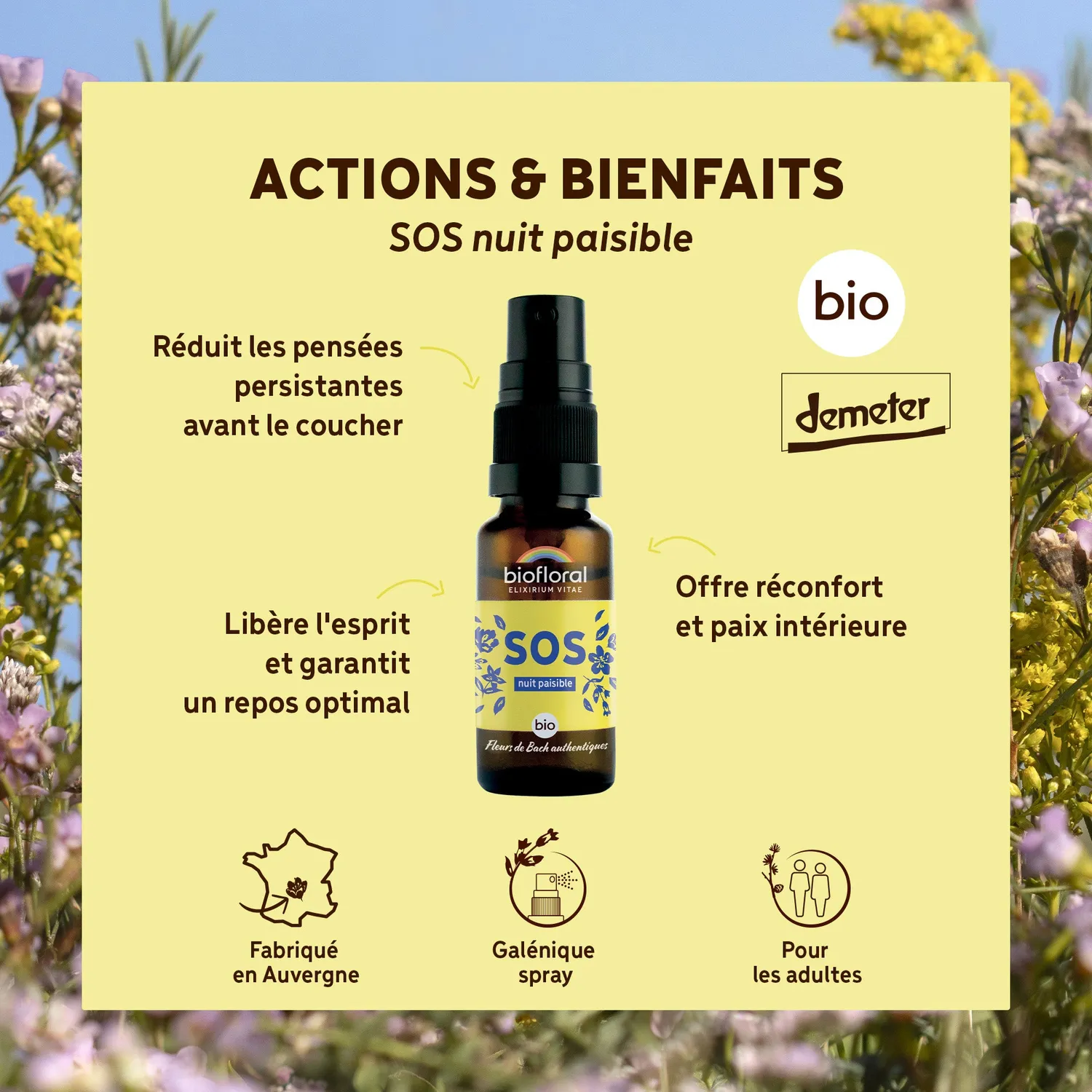 Herbalgem SOS Secours Nuit Paisible spray bio nuit